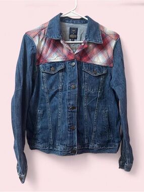 GAP x Pendleton Y2K Plaid Denim Trucker Jacket Women’s Medium Western Jean Red